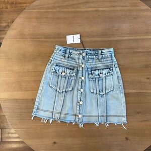 Showpo. Gennlee Denim Mini Skirt - Light Wash Blue - Size 4